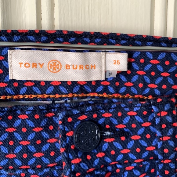 Tory Burch Pants Blue/Red 25W - Picture 2 of 8